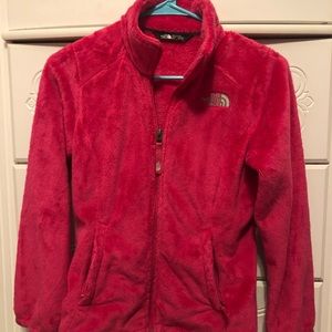 North Face girls fuzzy jacket sz 10/12